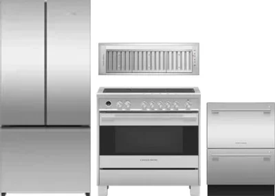4 Piece Package Includes Refrigerator, Range, Hood And Dishwasher